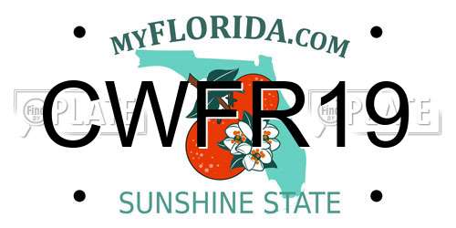 CWFR19 Florida License Plate