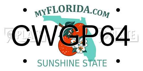 CWGP64 Florida License Plate
