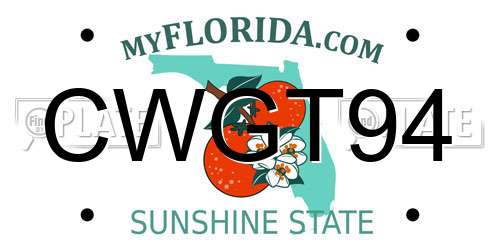 CWGT94 Florida License Plate