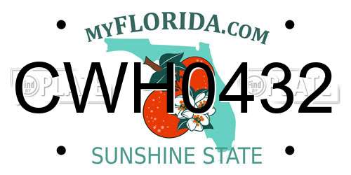 CWH0432 Florida License Plate