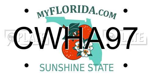 CWHA97 Florida License Plate