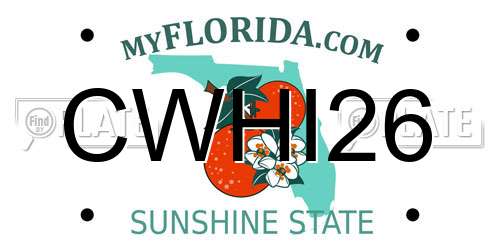 CWHI26 Florida License Plate