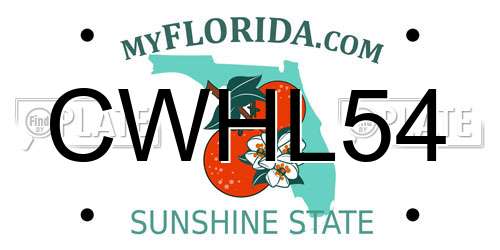 CWHL54 Florida License Plate