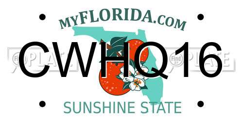 CWHQ16 Florida License Plate