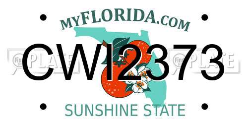 CWI2373 Florida License Plate
