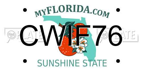 CWIF76 Florida License Plate