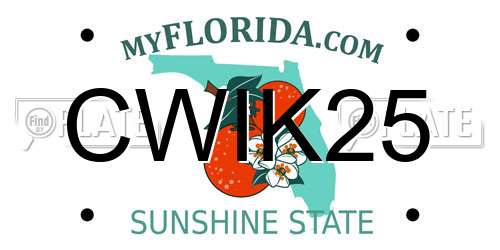 CWIK25 Florida License Plate
