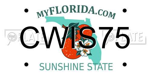 CWIS75 Florida License Plate