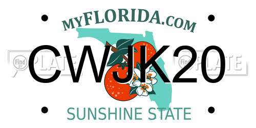 CWJK20 Florida License Plate
