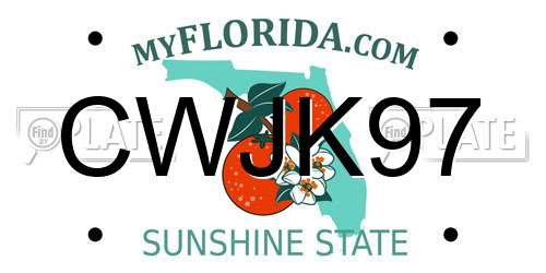 CWJK97 Florida License Plate