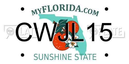 CWJL15 Florida License Plate