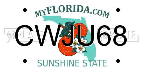 CWJU68 Florida License Plate
