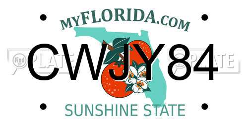 CWJY84 Florida License Plate