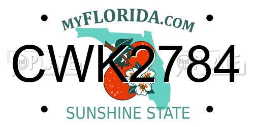 CWK2784 Florida License Plate