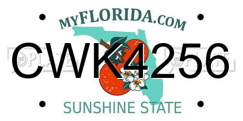 CWK4256 Florida License Plate