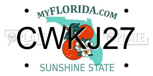 CWKJ27 Florida License Plate