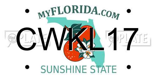 CWKL17 Florida License Plate