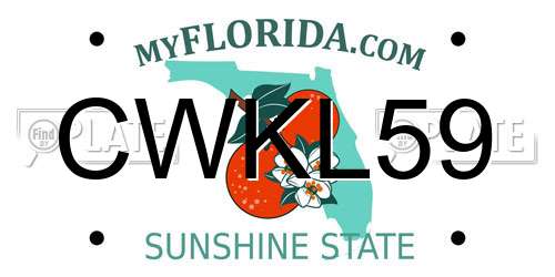 CWKL59 Florida License Plate