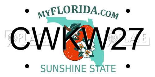 CWKW27 Florida License Plate