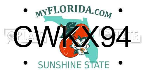 CWKX94 Florida License Plate
