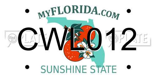 CWL012 Florida License Plate