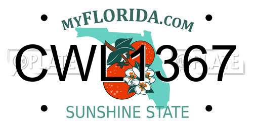 CWL1367 Florida License Plate