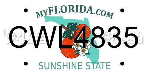 CWL4835 Florida License Plate