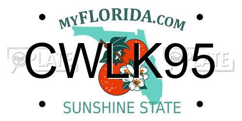 CWLK95 Florida License Plate