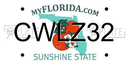 CWLZ32 Florida License Plate