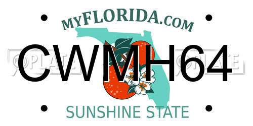 CWMH64 Florida License Plate