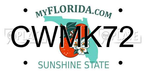 CWMK72 Florida License Plate