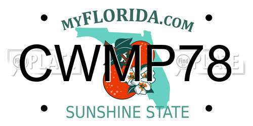 CWMP78 Florida License Plate