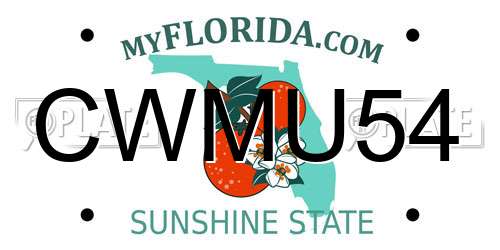 CWMU54 Florida License Plate