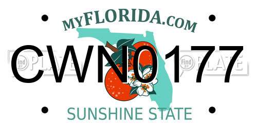 CWN0177 Florida License Plate
