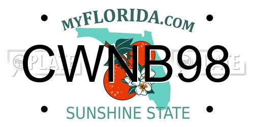 CWNB98 Florida License Plate