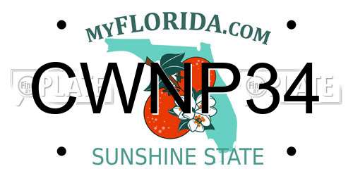 CWNP34 Florida License Plate