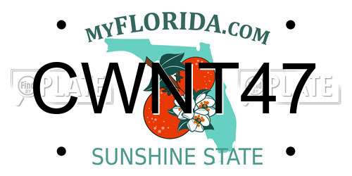 CWNT47 Florida License Plate