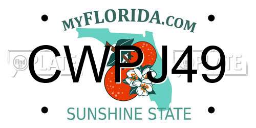 CWPJ49 Florida License Plate