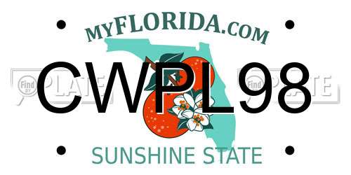 CWPL98 Florida License Plate