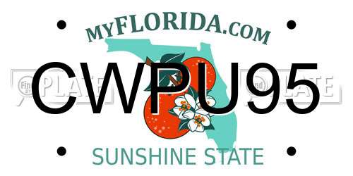 CWPU95 Florida License Plate