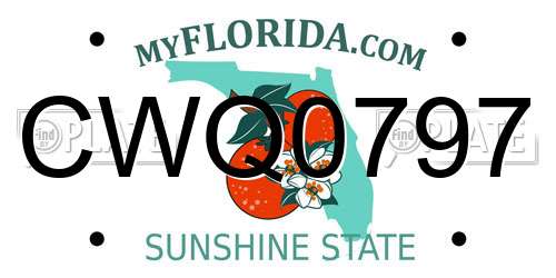 CWQ0797 Florida License Plate