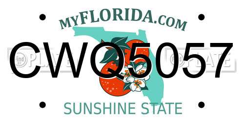 CWQ5057 Florida License Plate