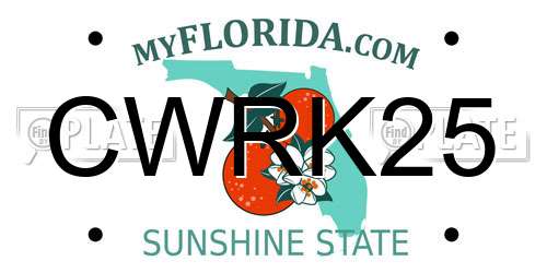 CWRK25 Florida License Plate