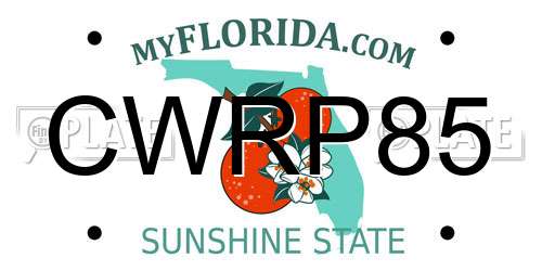 CWRP85 Florida License Plate