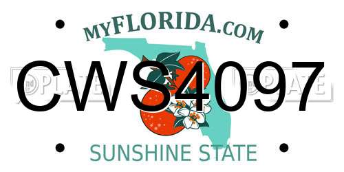 CWS4097 Florida License Plate