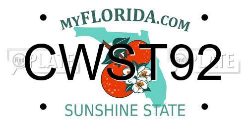CWST92 Florida License Plate