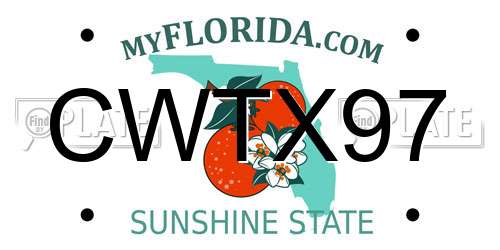 CWTX97 Florida License Plate