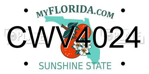 CWV4024 Florida License Plate