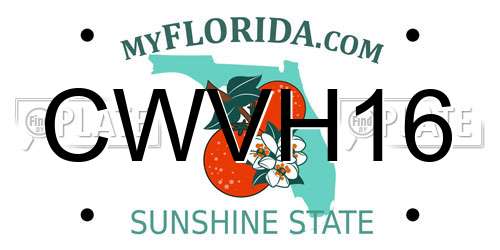 CWVH16 Florida License Plate