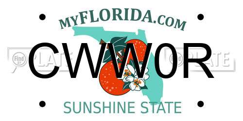 CWW0R Florida License Plate
